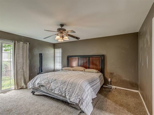 3700 N Edgewater Dr, Oklahoma City, OK 73116 - carpeted bedroom featuring baseboards and ceiling fan
