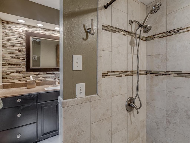 3700 N Edgewater Dr, Oklahoma City, OK 73116 - full bathroom featuring a tile shower and vanity