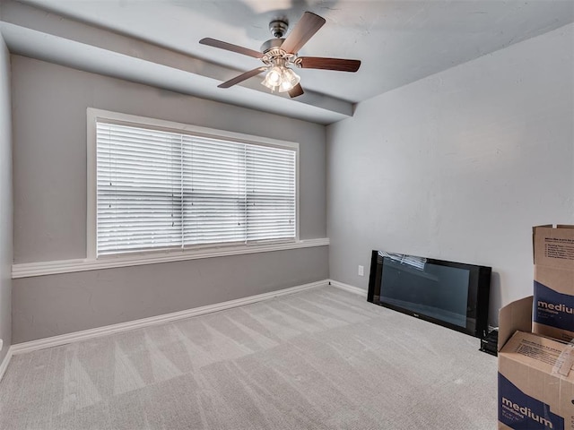 531 NW 48th St, Oklahoma City, OK 73118 - unfurnished living room featuring carpet and ceiling fan