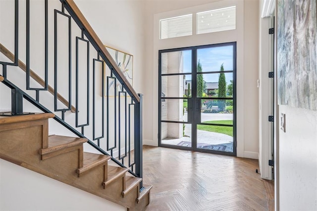 1415 Sherwood Ln, Nichols Hills, OK 73116 - entrance foyer featuring stairway and french doors