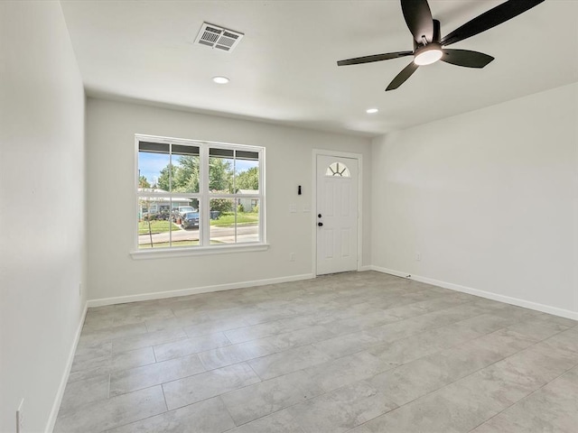 1609 NE 26th St, Oklahoma City, OK 73111 - foyer entrance with a ceiling fan and recessed lighting