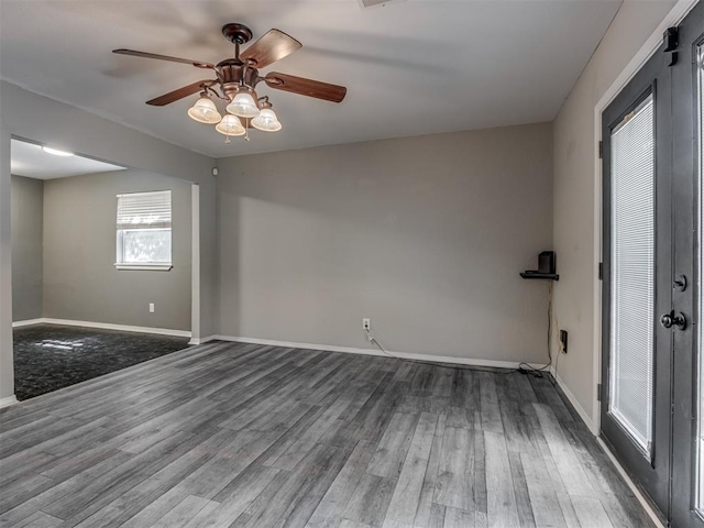 528 Sweetbough St, Jones, OK 73049 - unfurnished room with wood finished floors and a ceiling fan
