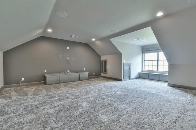 3019 Winding Creek Ln, Piedmont, OK 73078 - bonus room featuring lofted ceiling, carpet, and recessed lighting