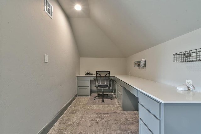 3019 Winding Creek Ln, Piedmont, OK 73078 - office featuring lofted ceiling and built in desk
