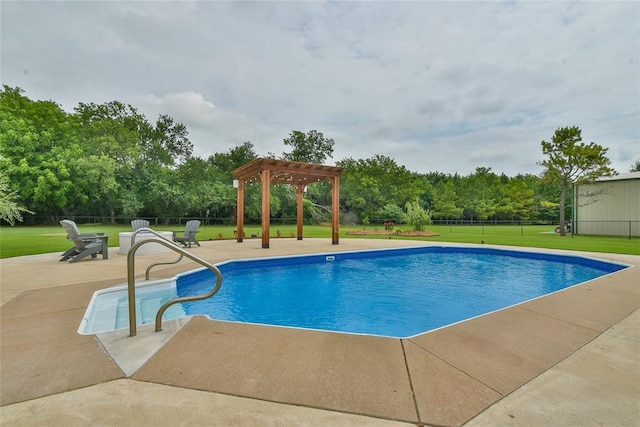 3019 Winding Creek Ln, Piedmont, OK 73078 - view of swimming pool with a pergola, a patio area, and view of scattered trees
