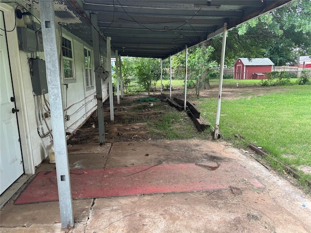 3307 N Mueller Ave, Bethany, OK 73008 - view of green lawn with a shed
