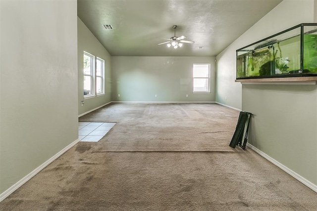 1709 NW 147th St, Edmond, OK 73013 - carpeted empty room with vaulted ceiling and a ceiling fan