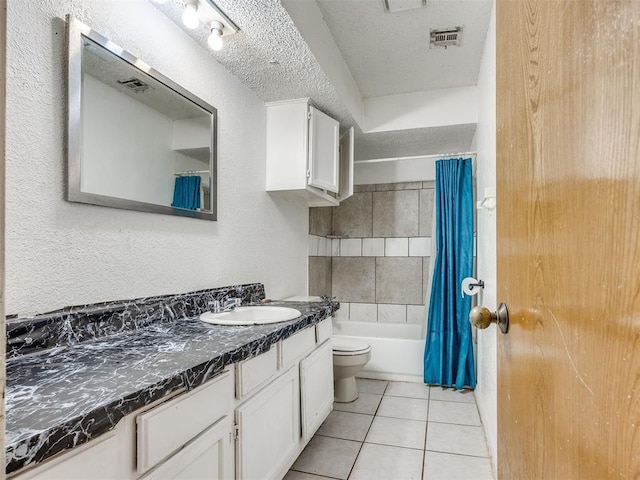 218 Windsor Way, Midwest City, OK 73110 - full bath with vanity, tile patterned floors, and shower / bath combo