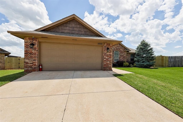 2500 SE 93rd St, Moore, OK 73160 - view of front of home featuring brick siding, a garage, and concrete driveway