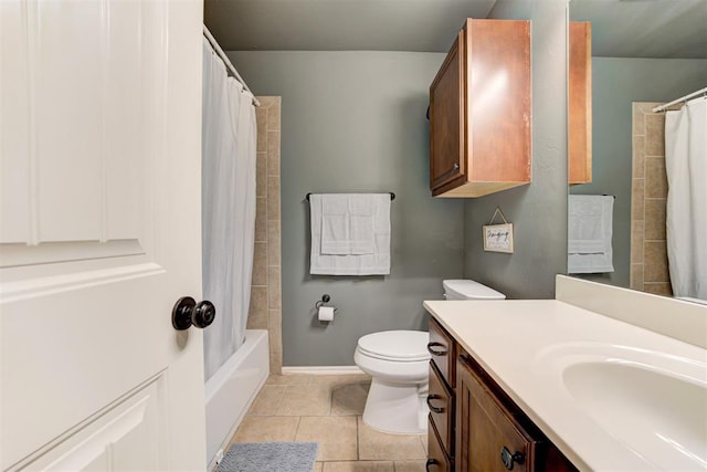 2500 SE 93rd St, Moore, OK 73160 - bathroom featuring vanity, tile patterned floors, and shower / bath combination with curtain