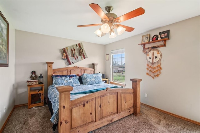 720 N Main St, Blanchard, OK 73010 - bedroom featuring carpet floors and a ceiling fan
