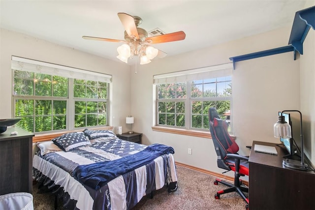 720 N Main St, Blanchard, OK 73010 - bedroom with an office area and a ceiling fan