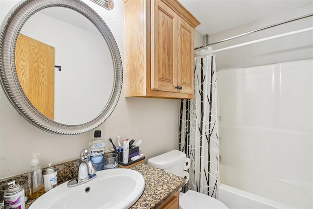 720 N Main St, Blanchard, OK 73010 - full bathroom featuring shower / bath combo and vanity