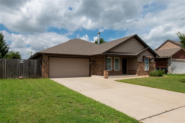 621 SW 7th St, Moore, OK 73160 - single story home featuring an attached garage, brick siding, and concrete driveway