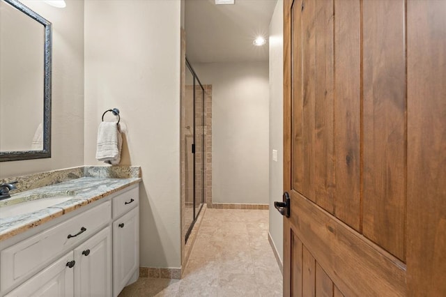 2725 Open Range Rd, Edmond, OK 73034 - full bathroom with vanity and a stall shower
