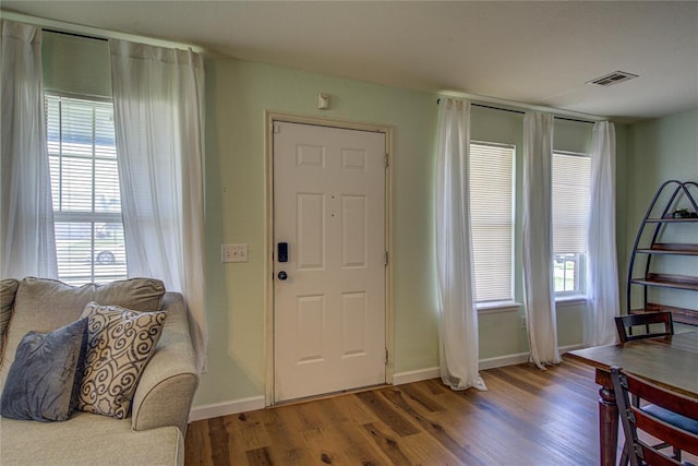 2013 Creekridge Dr, Oklahoma City, OK 73141 - foyer with wood finished floors and baseboards