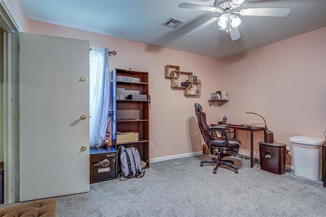2013 Creekridge Dr, Oklahoma City, OK 73141 - carpeted office with ceiling fan