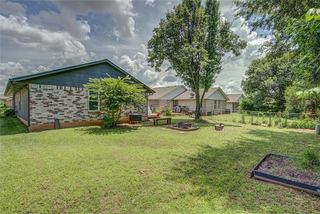 2013 Creekridge Dr, Oklahoma City, OK 73141 - view of yard featuring a fire pit