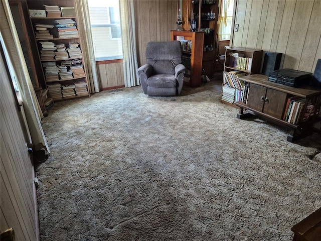 621 S 9th St, Yukon, OK 73099 - sitting room featuring wooden walls and carpet