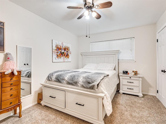 617 Hoehner Ave, Okarche, OK 73762 - bedroom with light carpet and a ceiling fan