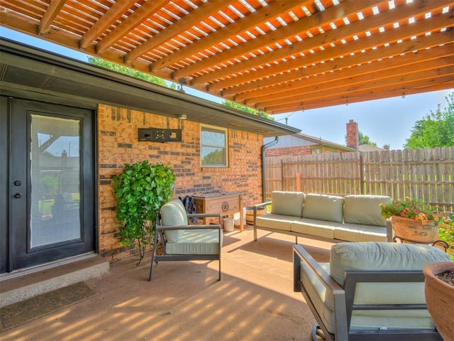 617 Hoehner Ave, Okarche, OK 73762 - view of patio featuring an outdoor hangout area and a pergola