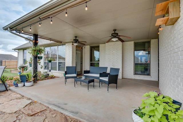 825 Silver Tree Dr, Choctaw, OK 73020 - view of patio / terrace with a ceiling fan