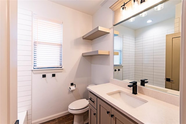 14704 Ashore Dr, Oklahoma City, OK 73142 - bathroom featuring vanity and wood finished floors