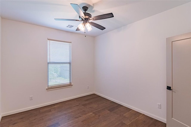 14704 Ashore Dr, Oklahoma City, OK 73142 - spare room featuring wood finished floors and ceiling fan