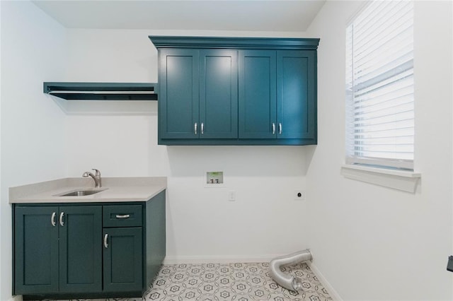 14704 Ashore Dr, Oklahoma City, OK 73142 - laundry area featuring cabinet space, hookup for a washing machine, and electric dryer hookup