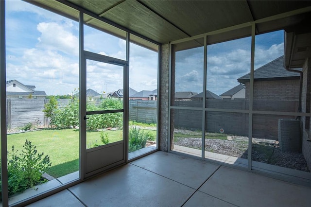14704 Ashore Dr, Oklahoma City, OK 73142 - unfurnished sunroom with a residential view