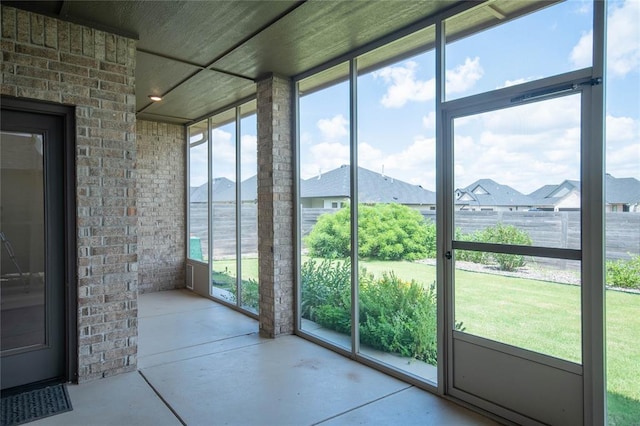 14704 Ashore Dr, Oklahoma City, OK 73142 - unfurnished sunroom featuring a mountain view