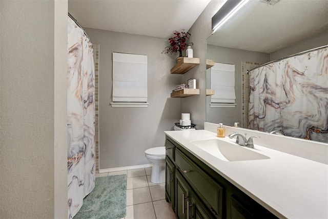 4155 NW Terrace Hills Rd, Piedmont, OK 73078 - bathroom with vanity, tile patterned flooring, and curtained shower
