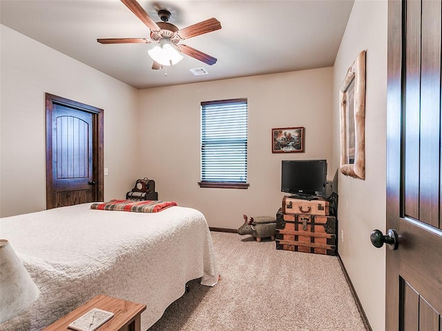 17401 Melville Ln, Edmond, OK 73012 - bedroom with carpet and a ceiling fan