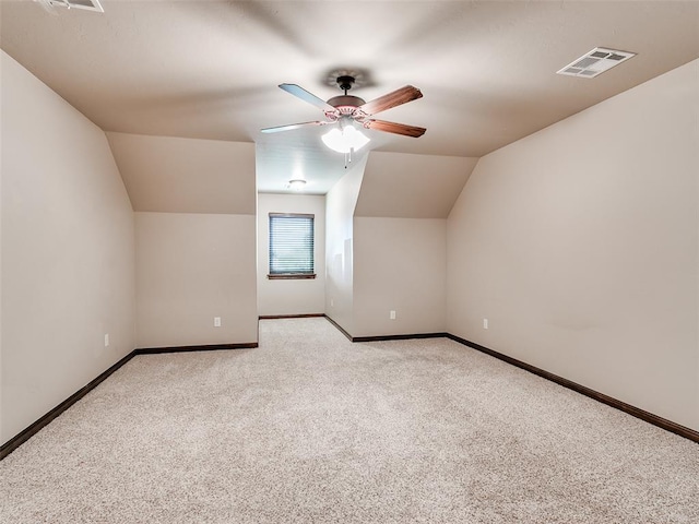 17401 Melville Ln, Edmond, OK 73012 - bonus room with carpet flooring, ceiling fan, and vaulted ceiling
