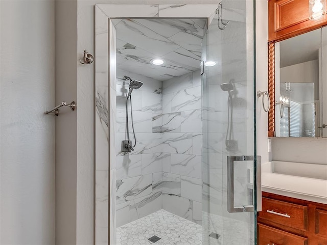 1217 Camelot Dr, Yukon, OK 73099 - full bath with a marble finish shower