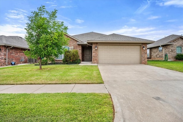 1109 Chestnut Creek Dr, Yukon, OK 73099 - single story home with roof with shingles, concrete driveway, an attached garage, and a front yard