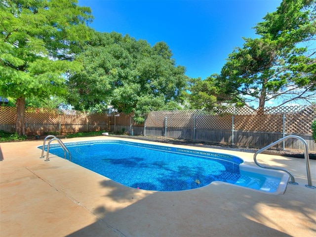 6105 W Gun Hill Way, Warr Acres, OK 73132 - view of swimming pool with a fenced backyard and a patio