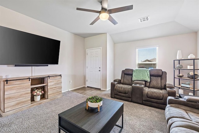 521 Audrey Dr, Tuttle, OK 73089 - living area featuring carpet flooring and ceiling fan