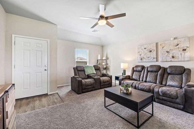 521 Audrey Dr, Tuttle, OK 73089 - living room with ceiling fan and wood finished floors