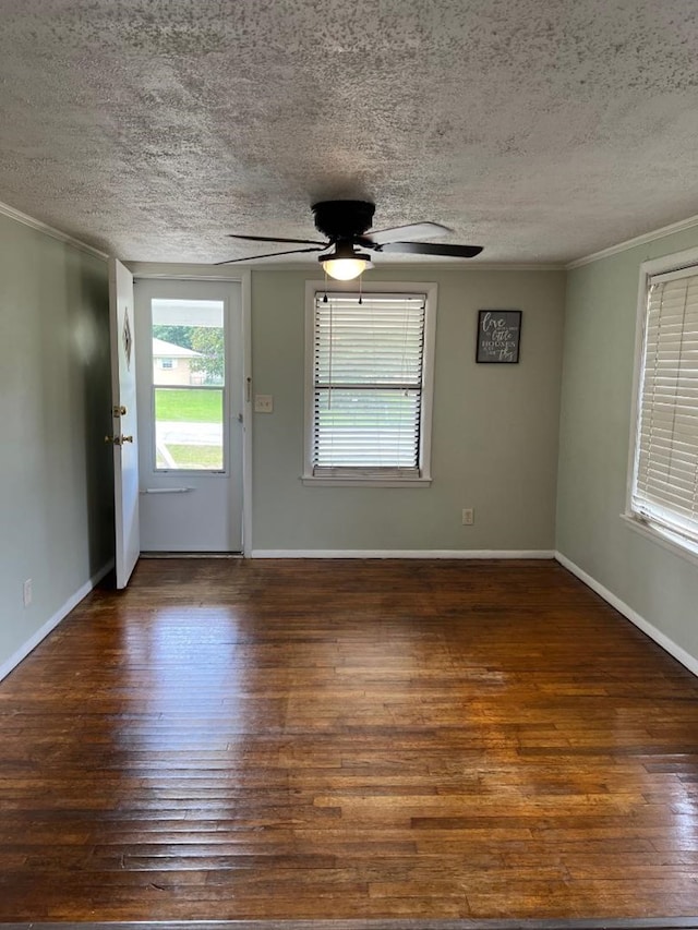 4123 S State Highway 605, Dothan, AL 36301 - foyer entrance with wood finished floors, a textured ceiling, healthy amount of natural light, ceiling fan, and crown molding