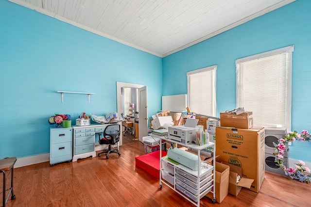 508 Newton Ave, Ozark, AL 36360 - office area with ornamental molding and wood finished floors