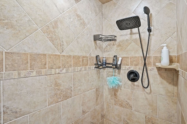 interior details with tiled shower