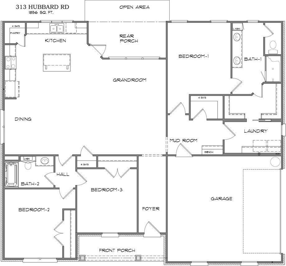 313 Hubbard, Newton, AL 36352 - room layout