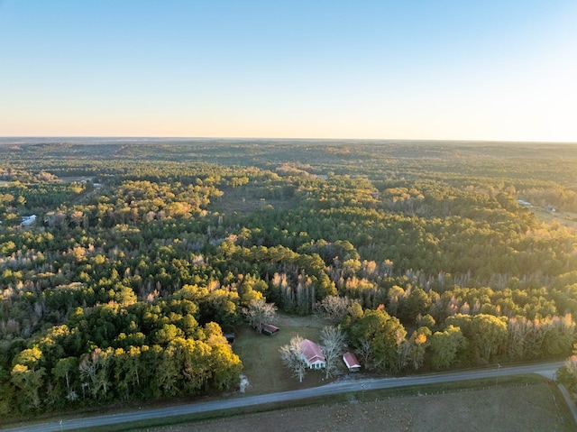 view of aerial view at dusk