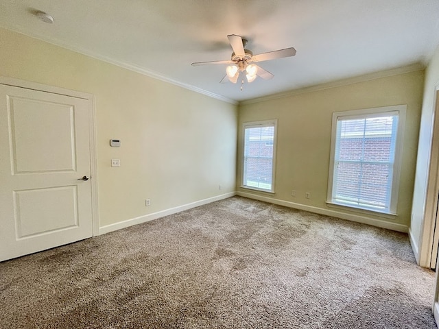 114 Brattleboro Ct, Dothan, AL 36301 - carpeted spare room with ornamental molding, ceiling fan, and baseboards