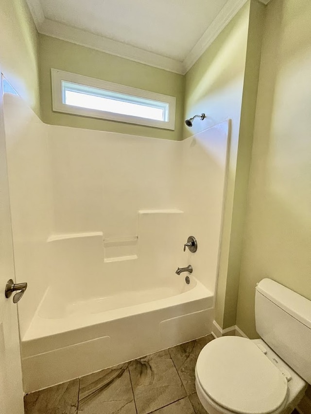 114 Brattleboro Ct, Dothan, AL 36301 - bathroom with toilet, crown molding, shower / bathtub combination, and tile patterned floors