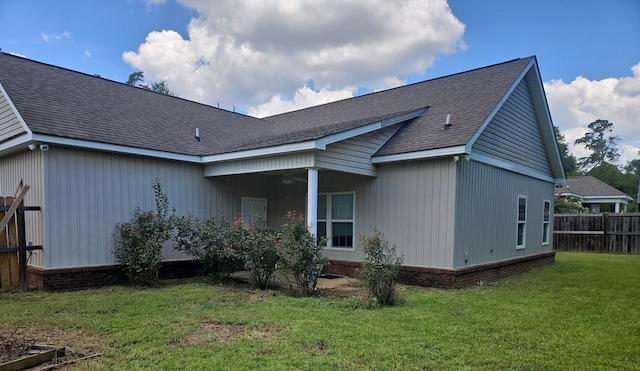 103 Whaley Ct, Ashford, AL 36312 - rear view of property with a ceiling fan and roof with shingles