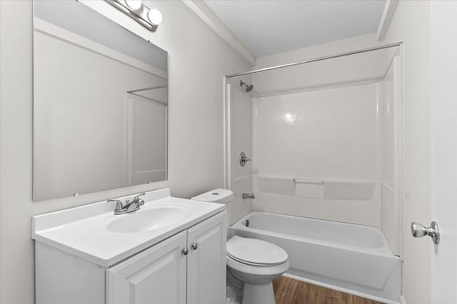 618 Langley Dr, Dothan, AL 36301 - bathroom featuring vanity, wood finished floors, bathtub / shower combination, and toilet