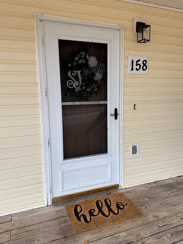 view of doorway to property