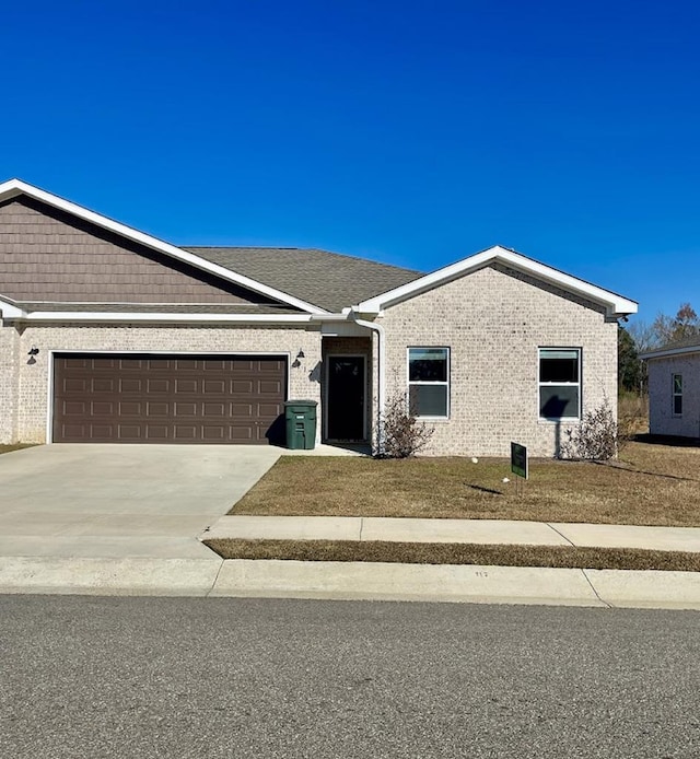 single story home with a garage